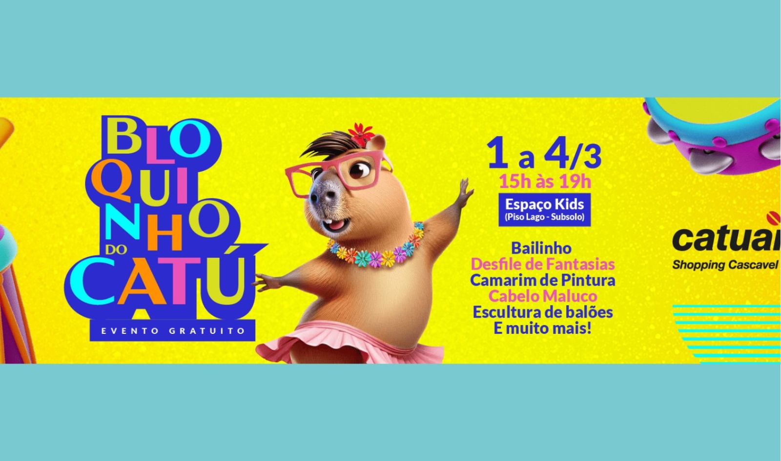 "Bloquinho do Catú": Diversão Garantida para Crianças no Carnaval do Catuaí