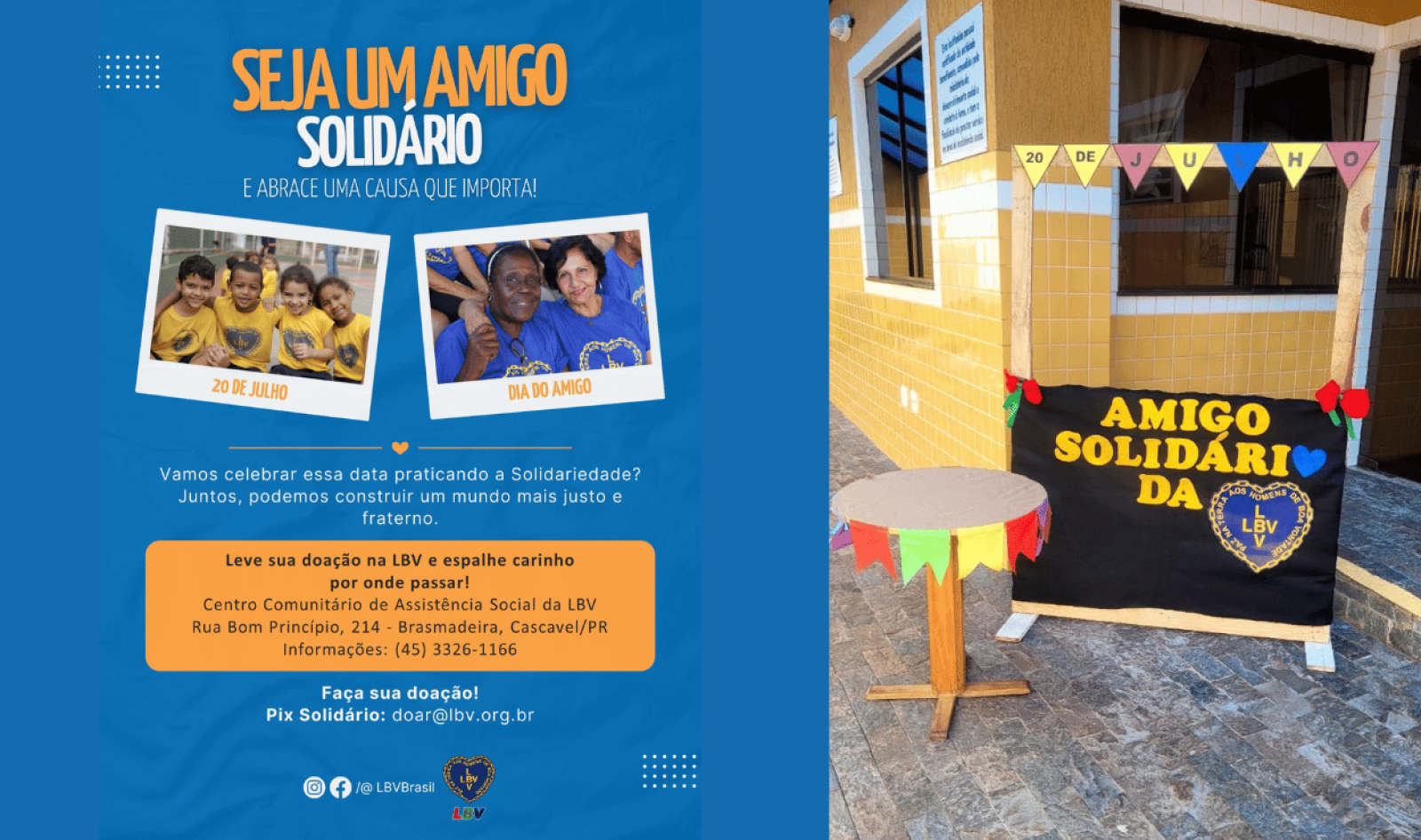 LBV de Cascavel celebra o Dia do Amigo com Ação Solidária