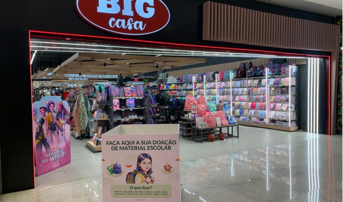 Catuaí Shopping Cascavel arrecada material escolar em parceria com o Rotary Club e Big Casa