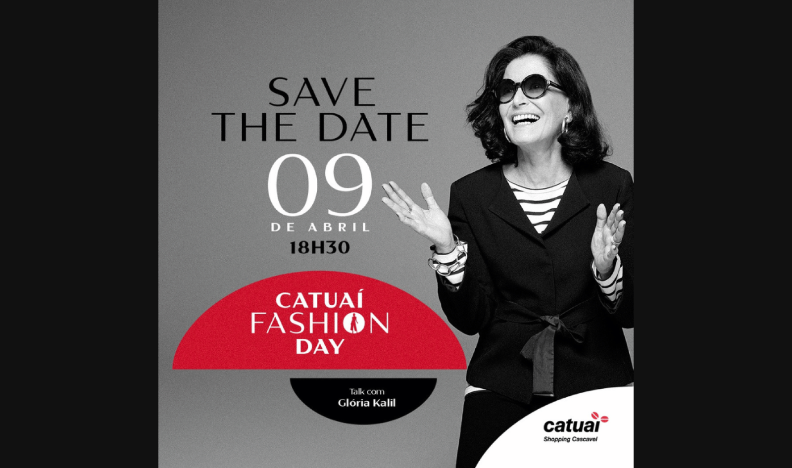 Catuaí Cascavel confirma evento com Glória Kalil em 9 de abril