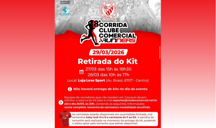 Corrida Clube Comercial Runners define cronograma para retirada de kits em Cascavel