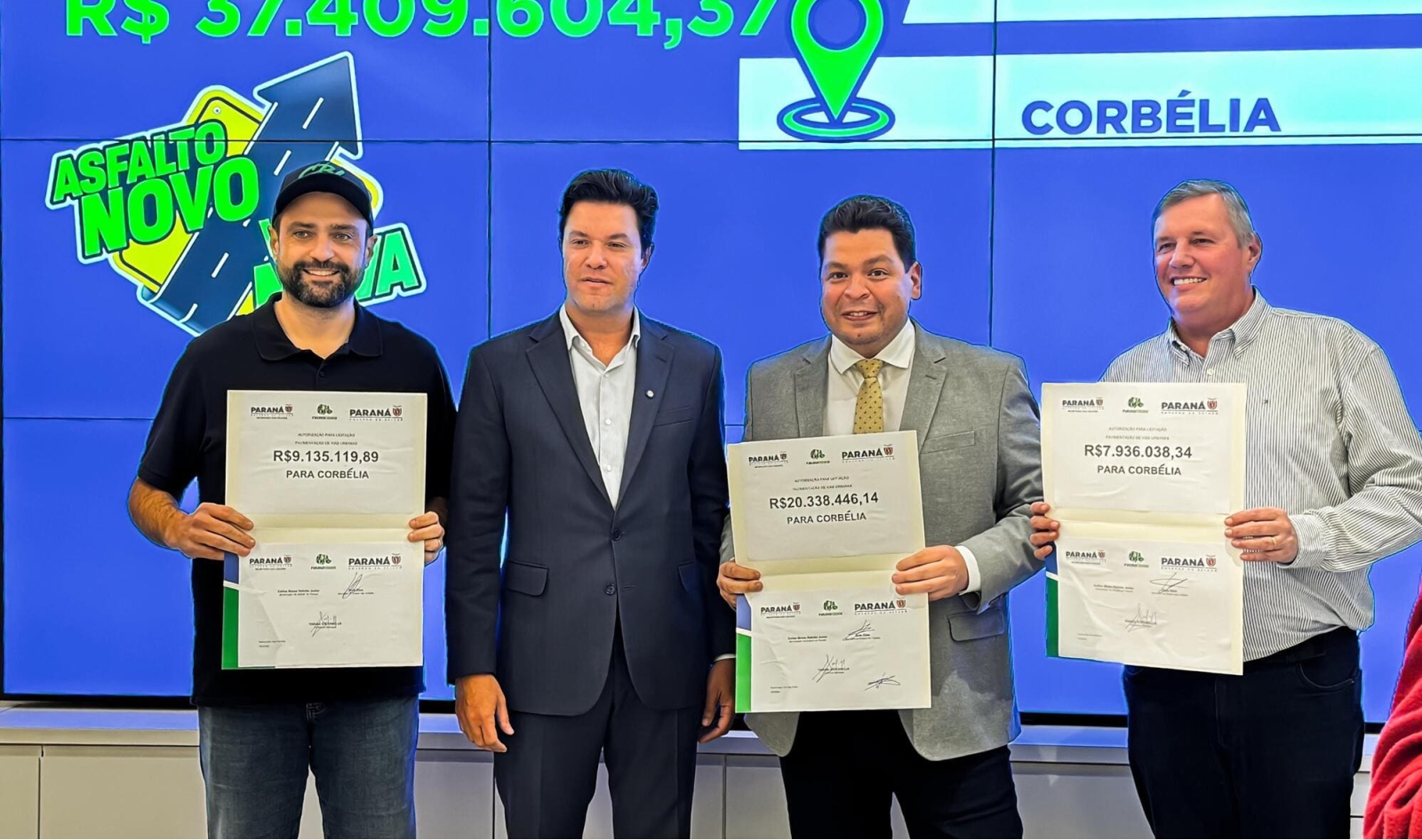 Corbélia recebe R$ 37 milhões para pavimentação e terá 100% de ruas asfaltadas