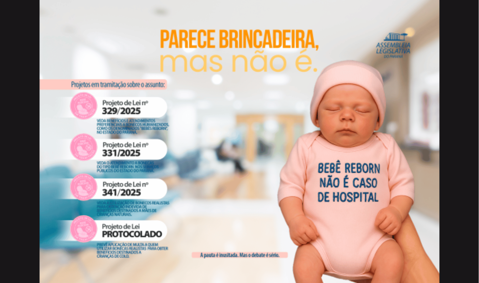 Projetos de lei visam impedir a utilização de bebês reborn para obter atendimentos prioritários no Paraná