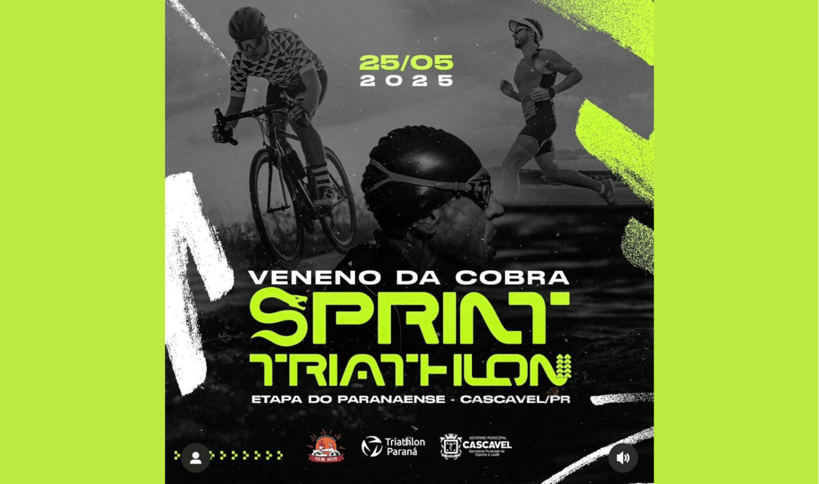 Sprint Triathlon retorna a Cascavel: inscrições abertas para prova no dia 25 de maio