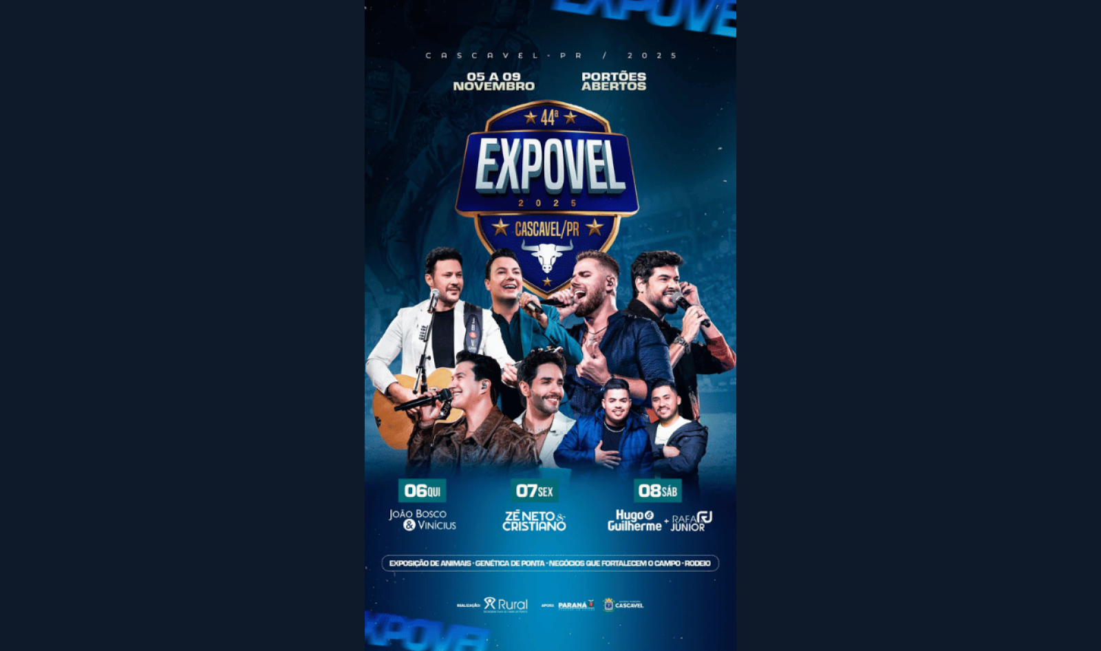 Venda de passaportes e camarotes da 44ª Expovel inicia nesta quarta