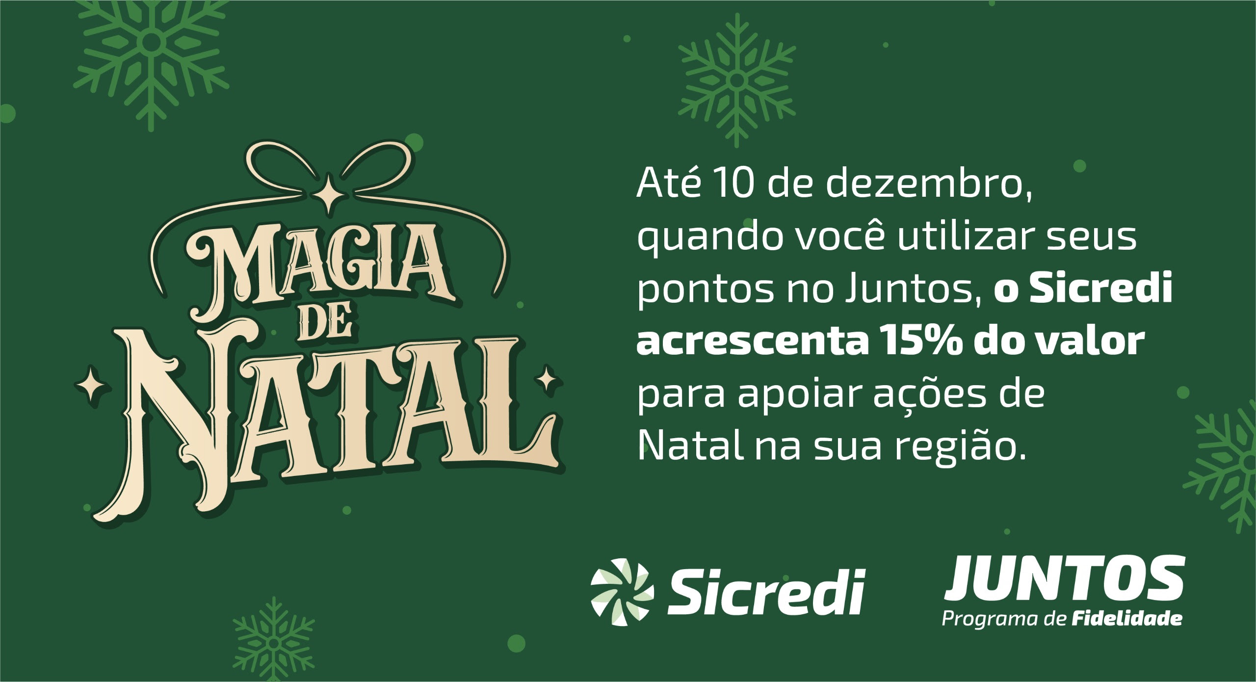 Resgate de pontos no aplicativo Juntos do Sicredi ganha novo significado neste Natal